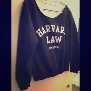 Funny black off the shoulder sweater